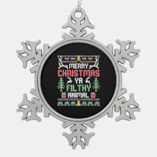Ornement Flocon De Neige Alone At Home Movies Merry Christmas You Filty
