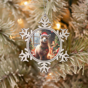 Ornement Flocon De Neige "Alpaca les présents : un conte de Noël"