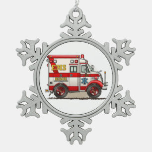Ornement Flocon De Neige Ambulance de camion de boîte