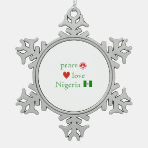 Ornement Flocon De Neige Amour et le Nigéria de paix