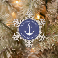 Ancrage nautique bleu blanc Accueil personnalisé à