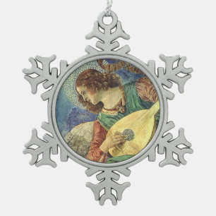 ORNEMENT FLOCON DE NEIGE ANGE DE NOËL FABRIQUANT LA MUSIQUE