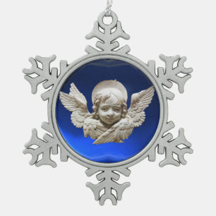 Ornement Flocon De Neige ANGE DE RENAISSANCE FLORENTINE, Sapphire Bleu