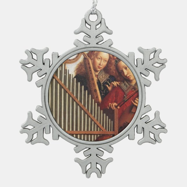 ORNEMENT FLOCON DE NEIGE ANGES MUSICAUX (Devant)