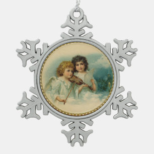 ORNEMENT FLOCON DE NEIGE ANGES MUSICAUX