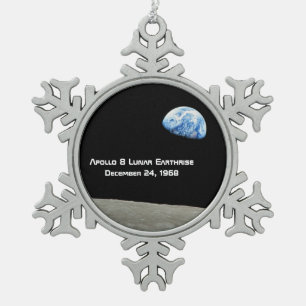 Ornement Flocon De Neige Apollo 8 Lunar Earthrise 50e Anniversaire