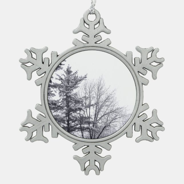 Ornement Flocon De Neige Arbres couverts de neige : Verticaux (Devant)