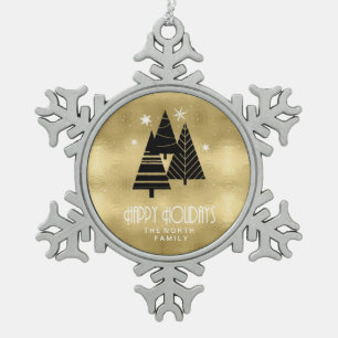 Ornement Flocon De Neige Arbres de Noël et flocons de neige Gold ID863
