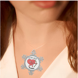 Ornement Flocon De Neige Archer Coeur mignonne avec design "Love You Prince