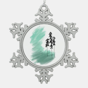 Ornement Flocon De Neige art de l'arbre vert scandinave simple moderne ment