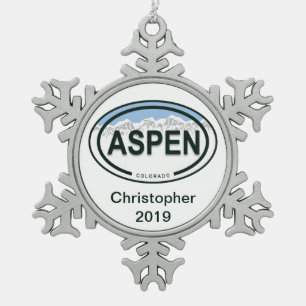Ornement Flocon De Neige Aspen personnalisé Colorado Rocky Mountain Holiday