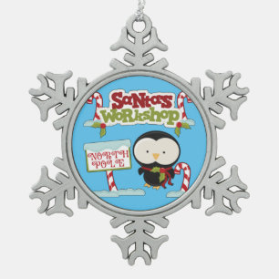Ornement Flocon De Neige Atelier père Noël Penguin