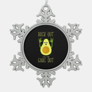 Ornement Flocon De Neige Avocado Rock Out Avec Votre Guac Out