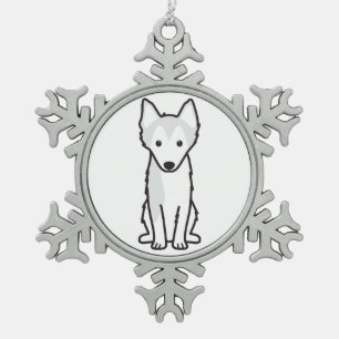 Ornement Flocon De Neige Bande dessinée d'Alaska de chien de Klee Kai