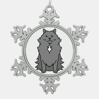 Ornement Flocon De Neige Bande dessinée de chat de Nebelung