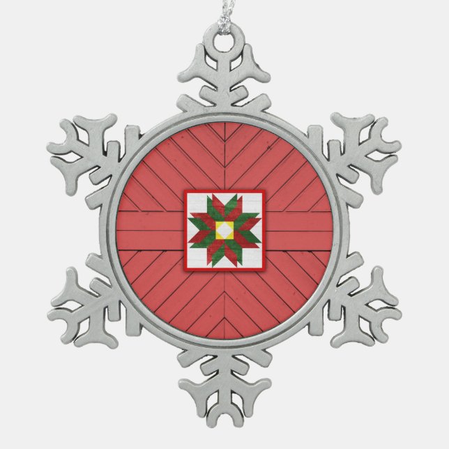 Ornement Flocon De Neige Barn Quilt Star 7 (Devant)