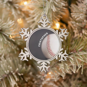 Ornement Flocon De Neige Baseball personnalisé