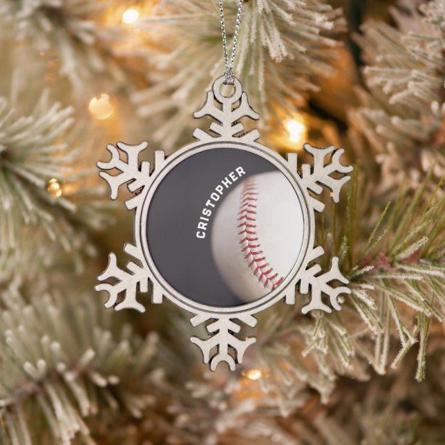 Ornement Flocon De Neige Baseball personnalisé (Arbre)