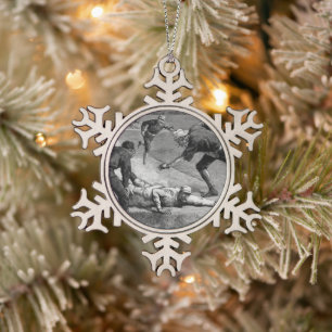 Ornement Flocon De Neige Baseball vintage par Thure De Thulstrup, 1885