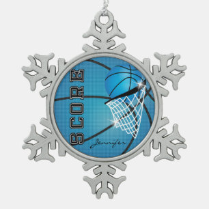 Ornement Flocon De Neige Basket-ball Blue   Personnalize
