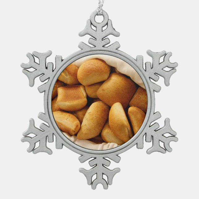 Ornement Flocon De Neige Basket de Dinner Rolls (Devant)