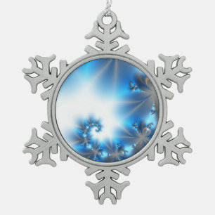 Ornement Flocon De Neige Beau Ornament de Fête Bleue