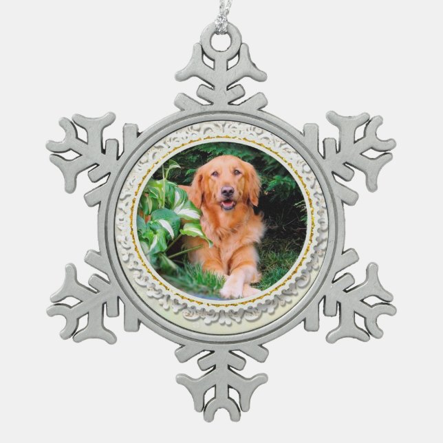 Ornement Flocon De Neige Belle Golden Retriever Noël Ornament neige (Devant)