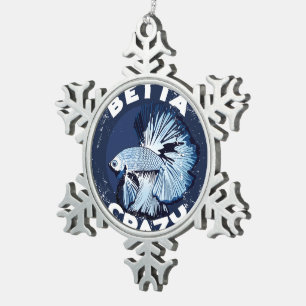 Ornement Flocon De Neige Betta fou - ornement d'arbre de Noël