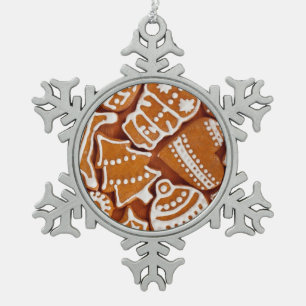 Ornement Flocon De Neige Biscuits en pain d'épices de Noël