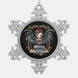 Ornement Flocon De Neige Black Wings Christmas Angel