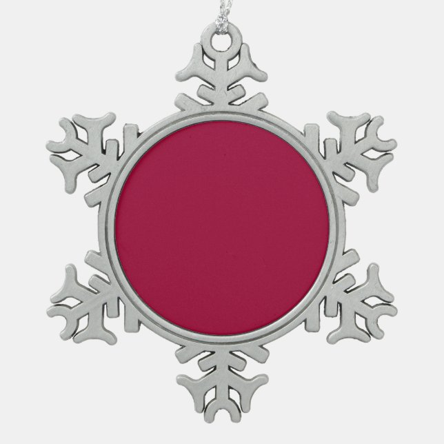 Ornement Flocon De Neige Blanc Créez votre propre - Rouge cerisier (Devant)