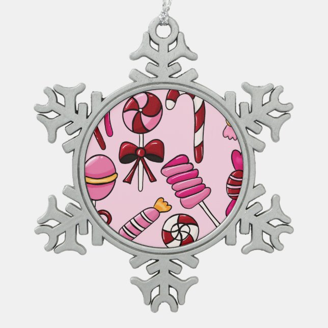 Ornement Flocon De Neige Bonbons mignons (Devant)