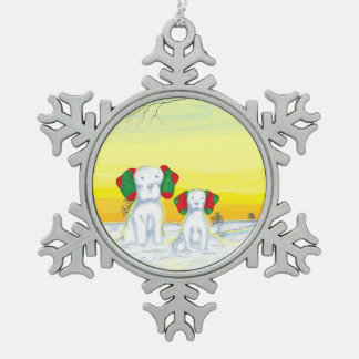 Ornement Flocon De Neige bonhomme de neige chien / snowdog