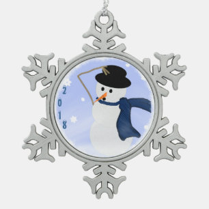 Ornement Flocon De Neige Bonhomme de neige dans l'ornement de flocon de