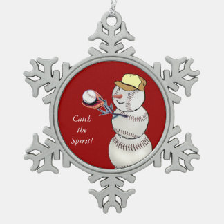 Ornement Flocon De Neige Bonhomme de neige de base-ball
