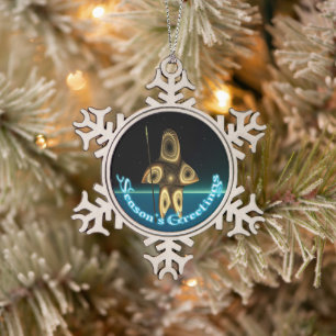 Ornement Flocon De Neige Bonnes Fêtes - Chasseur inuit fragile