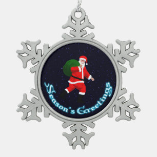 Ornement Flocon De Neige Bonnes Fêtes - Père Noël