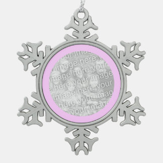Ornement Flocon De Neige Bordure ronde rose