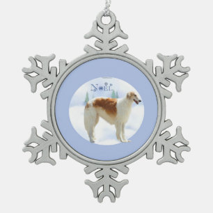 Ornement Flocon De Neige Borzoi Noel