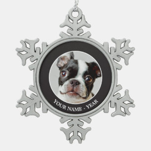 Ornement Flocon De Neige Boston Terrier