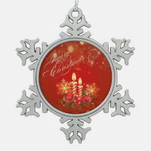 Ornement Flocon De Neige Bougies de Noël, Boules, Snowflakes