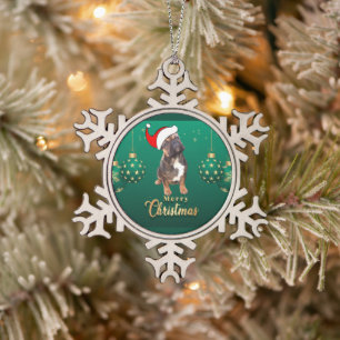 Ornement Flocon De Neige Bouledogue français Joyeux Noël Bouledogue