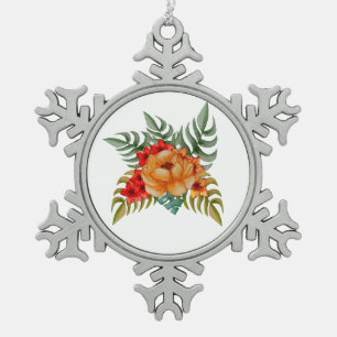 Ornement Flocon De Neige Bouquet de fleurs