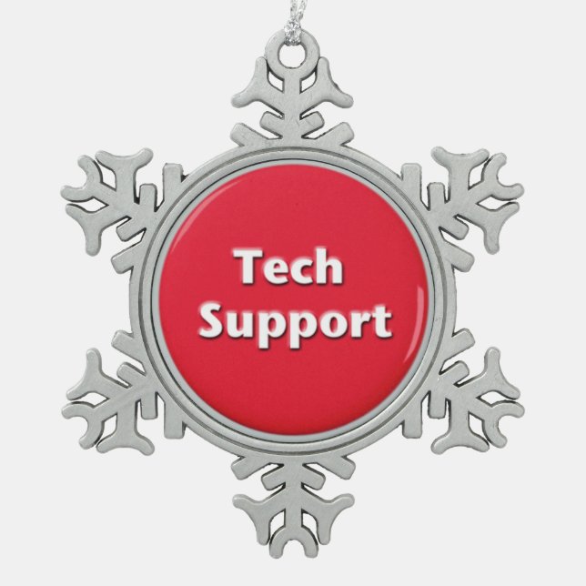 Ornement Flocon De Neige Bouton Panique rouge du support technique (Devant)