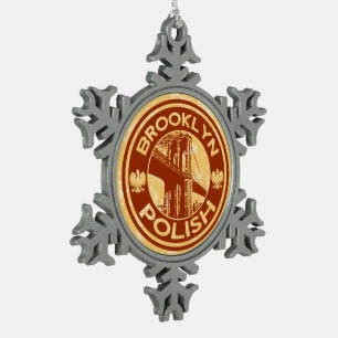 Ornement Flocon De Neige Brooklyn Polonais Arbre de Noël Américain