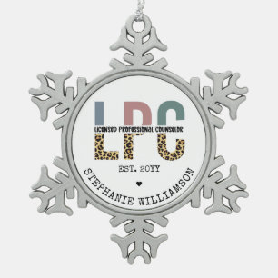 Ornement Flocon De Neige Cadeau de conseiller professionnel autorisé LPC p