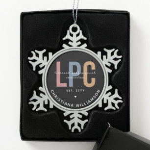 Ornement Flocon De Neige Cadeau de conseiller professionnel autorisé LPC pe