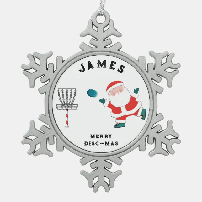 Ornement Flocon De Neige Cadeau de vacances Disk Golf (Devant)