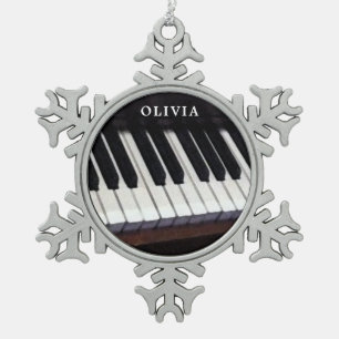 Ornement Flocon De Neige Cadeau de vacances Piano personnalisé