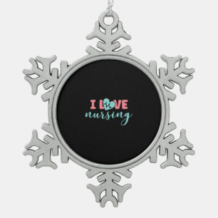 Ornement Flocon De Neige Cadeau infirmière I Love Nursing